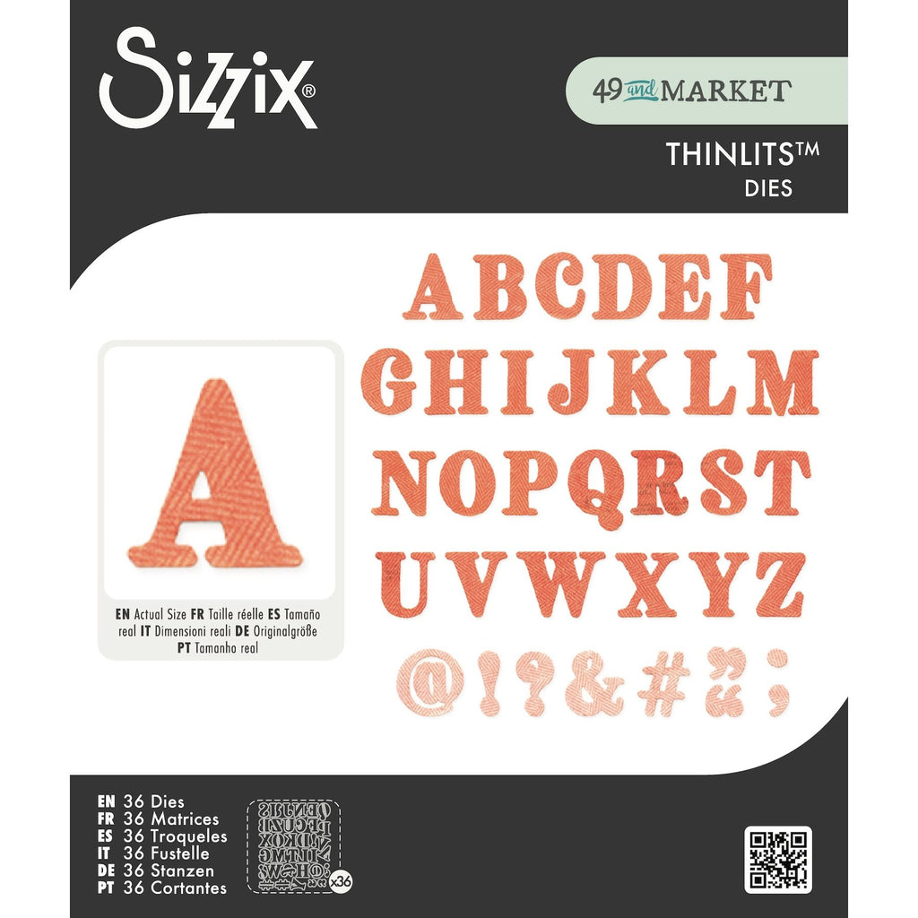 Sizzix and 49 and Market Lino Type Revival Thinlits Dies 667221