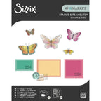 Sizzix and 49 and Market Postage Wings Clear Stamps and Framelits Dies 667182