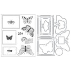 Sizzix and 49 and Market Postage Wings Clear Stamps and Framelits Dies 667182 line work