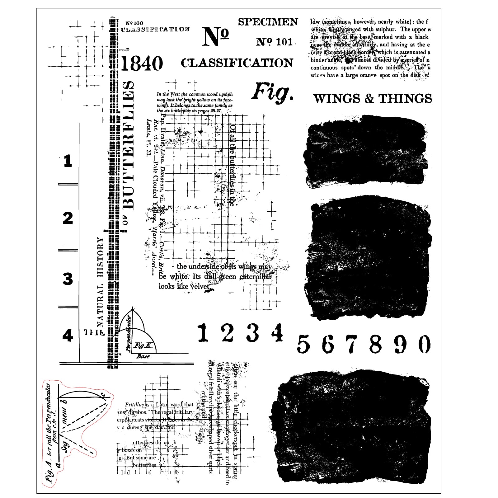 Sizzix and 49 and Market Wings and Things Clear Stamps Set 667183 numbers
