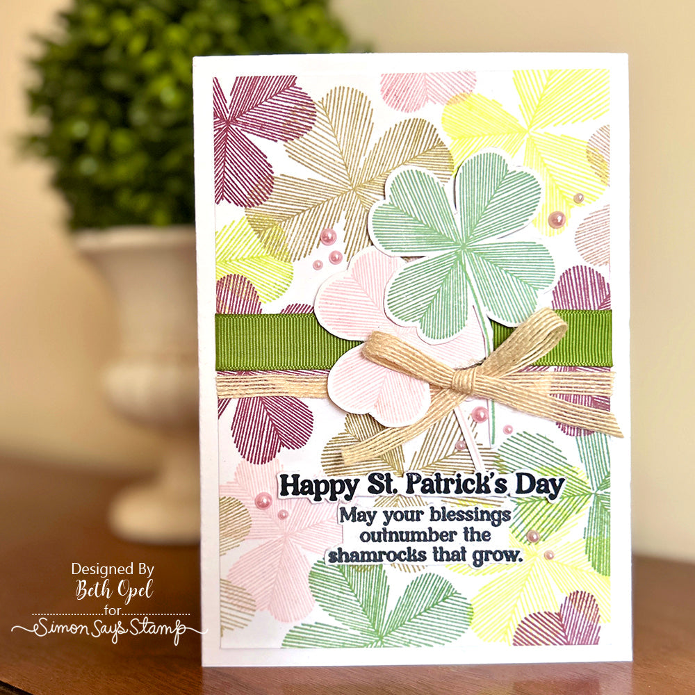Simon Says Stamp Sketched Clovers Wafer Dies 1263mdc To Be Loved St. Patrick's Day Card