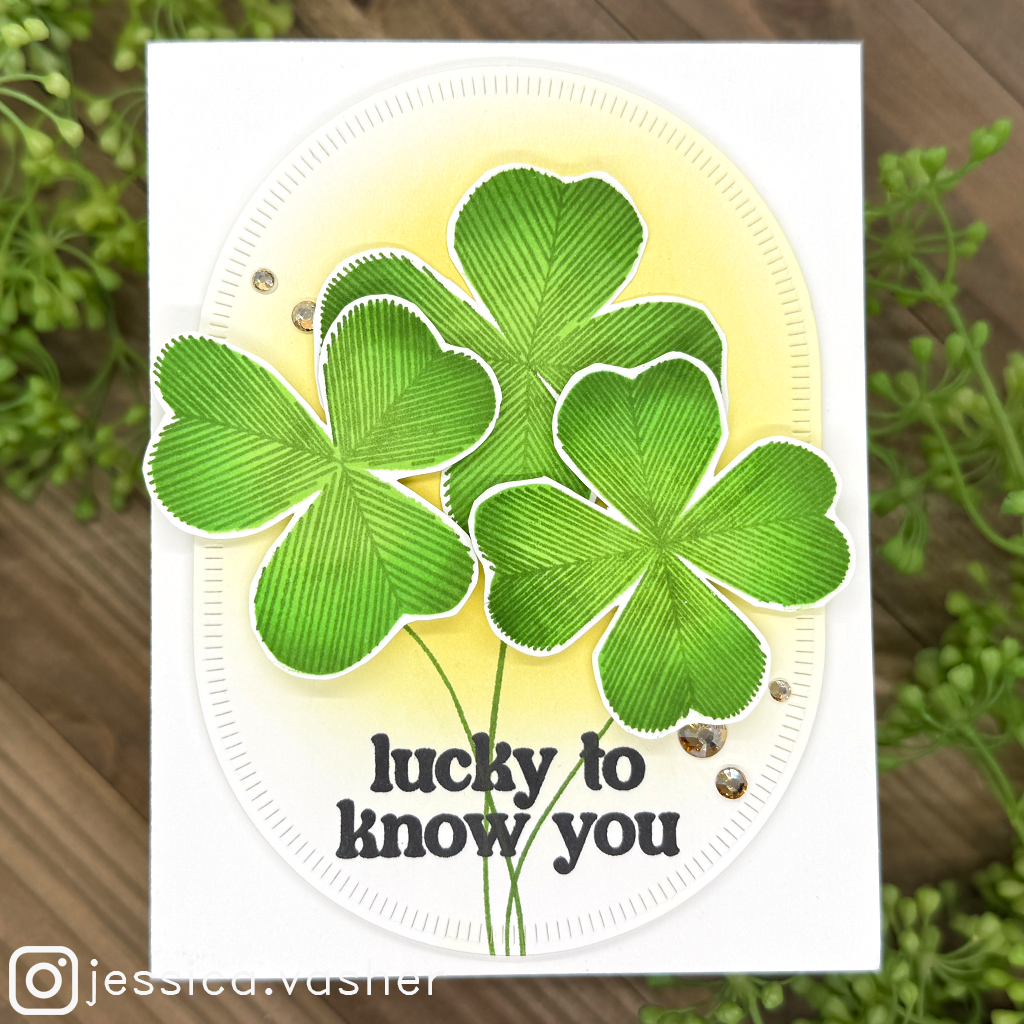 Simon Says Stamps and Dies Sketched Clovers set925sc To Be Loved St. Patrick's Day Card