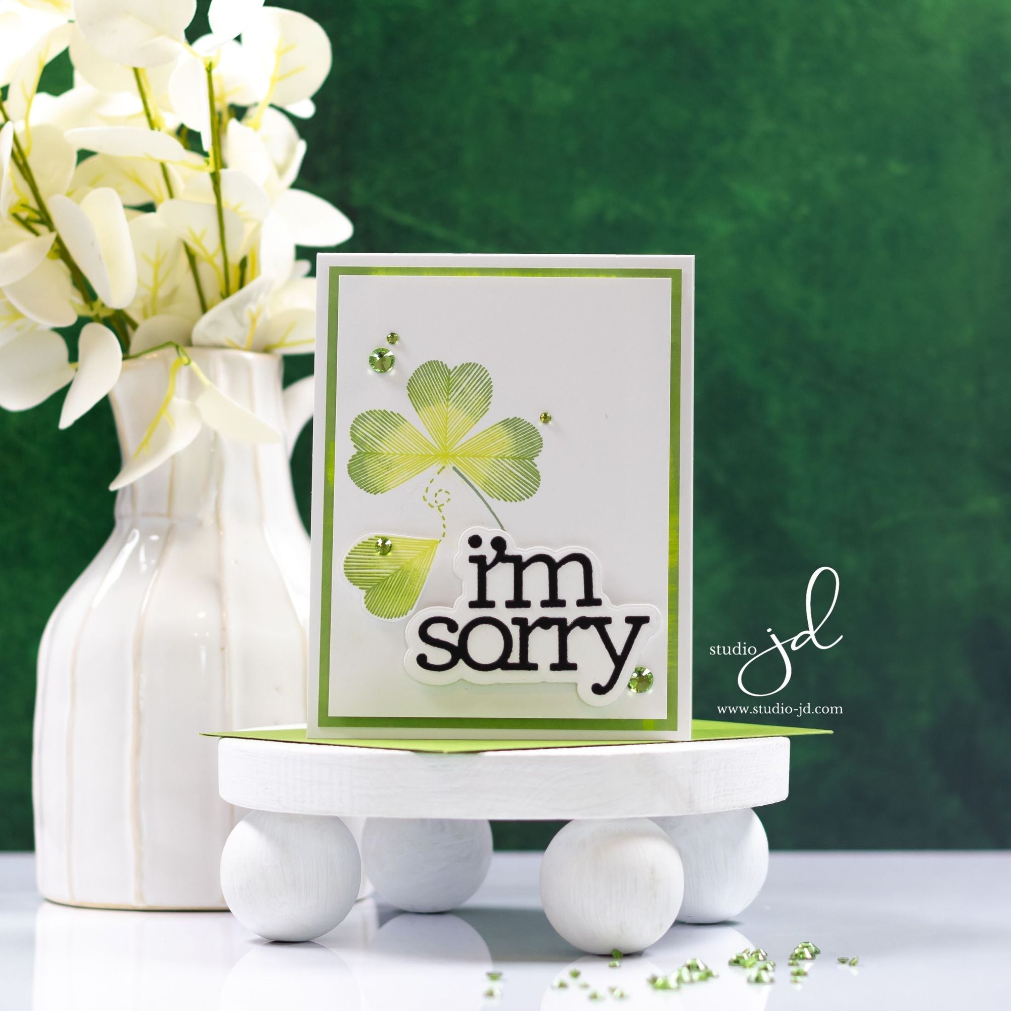 Simon Says Stamps and Dies Sketched Clovers set925sc To Be Loved I'm Sorry Card | color-code:ALT04