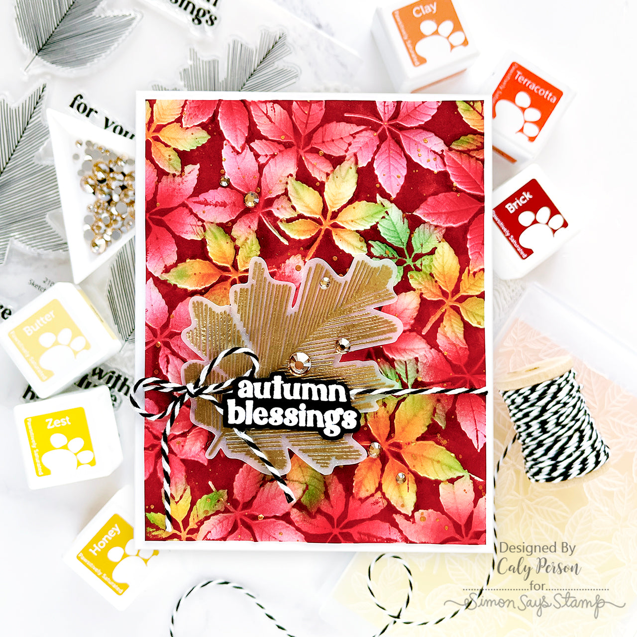 Simon Says Stamp Sketched Leaves Wafer Dies 1157mdc Sweet Wishes Fall Card | color-code:ALT02