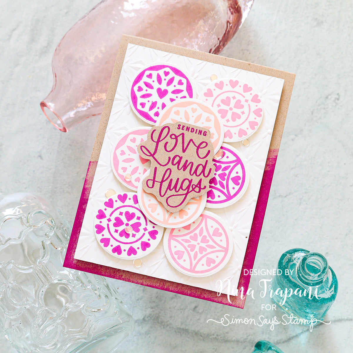 Simon Says Clear Stamps Heart Mosaics sss302913c Smitten Love Card