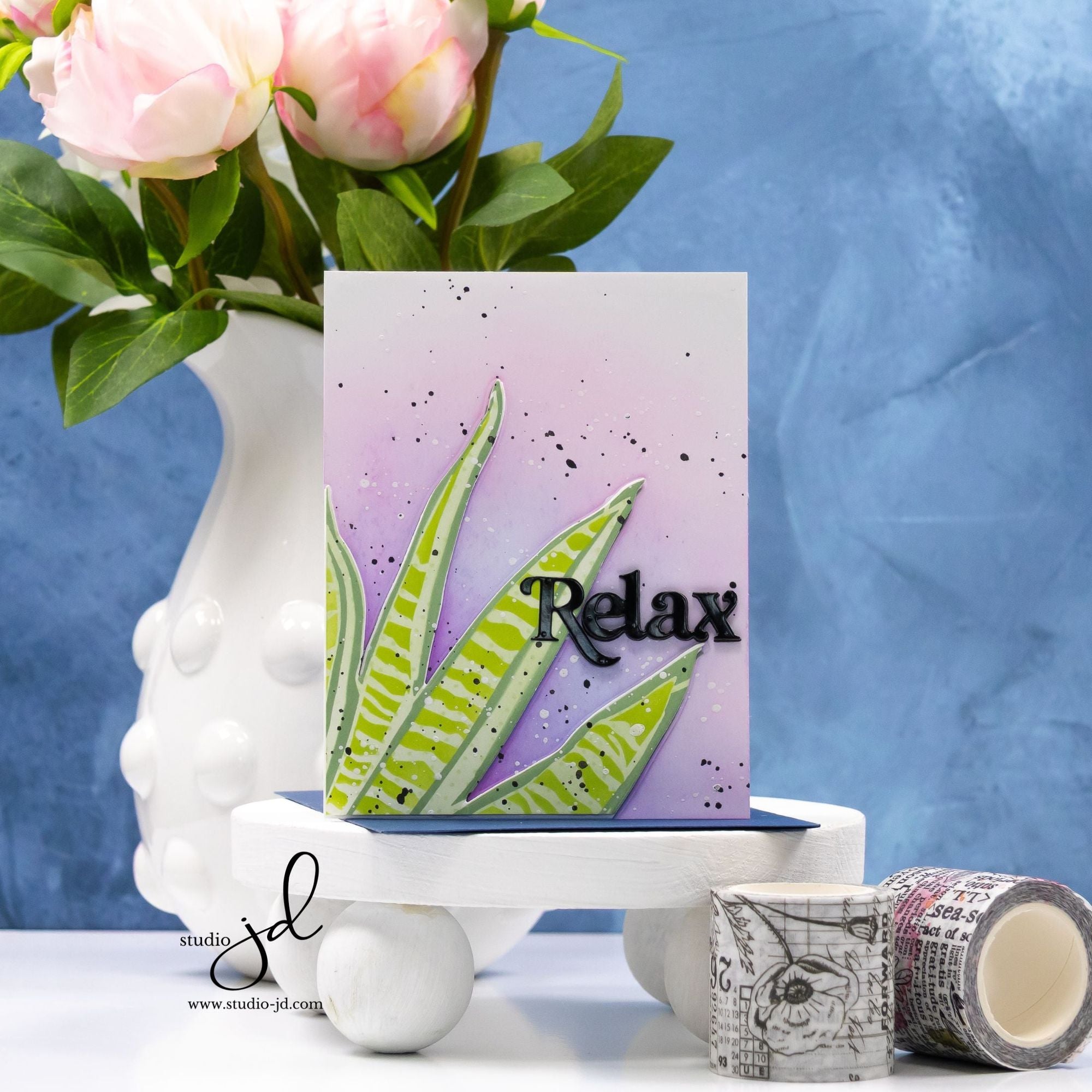 Simon Says Stamp Snake Plant Wafer Dies 1321mdc Moments in Time Relax Card | color-code:ALT04