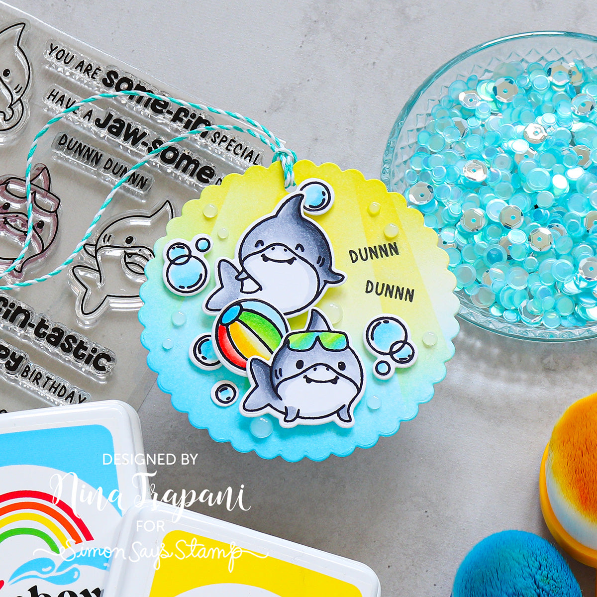 Simon Says Stamp Snappy Birthday Wafer Dies 1347sdc Friend Like You Shark Tag