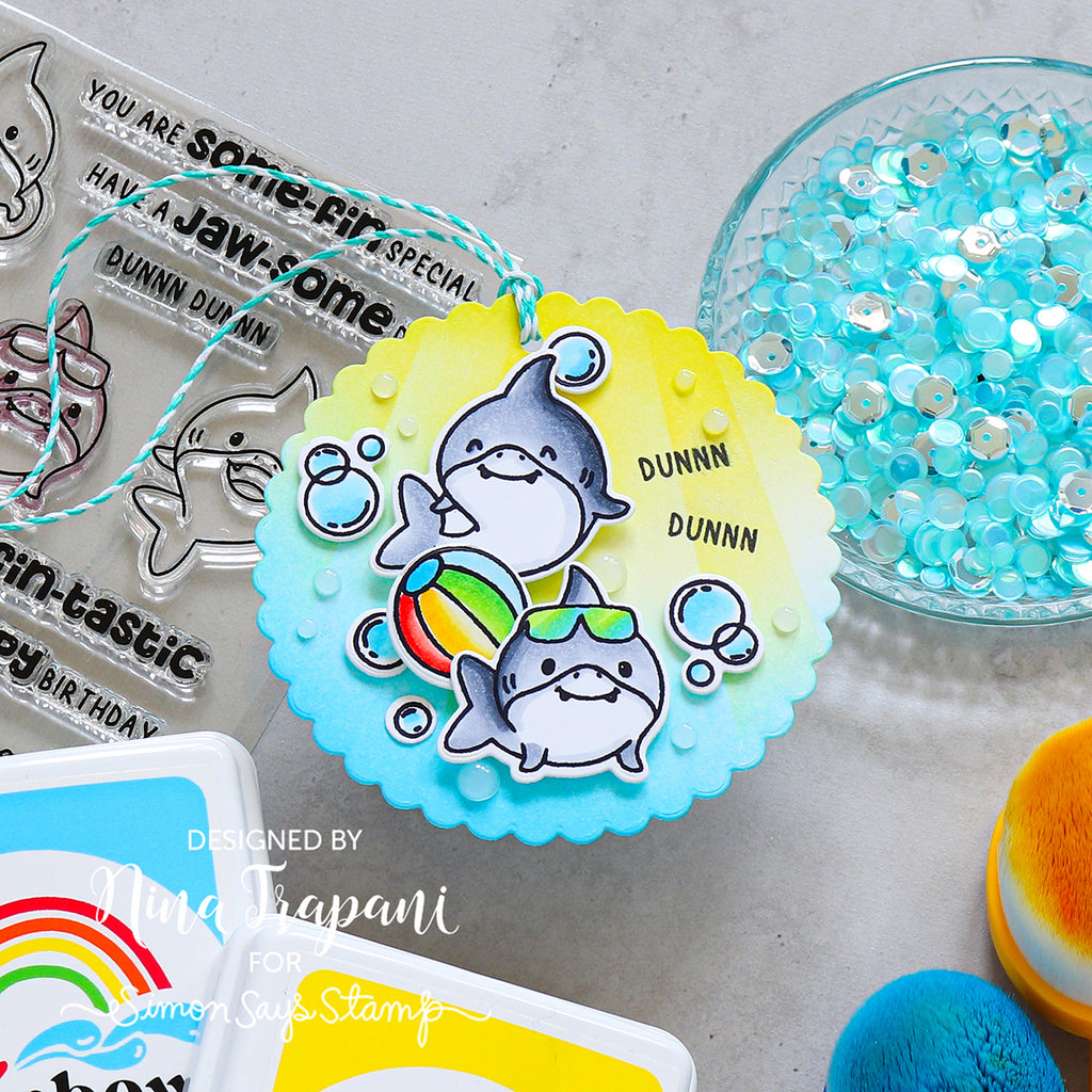 Simon Says Stamps and Dies Snappy Birthday set1008sb Friend Like You Shark Tag
