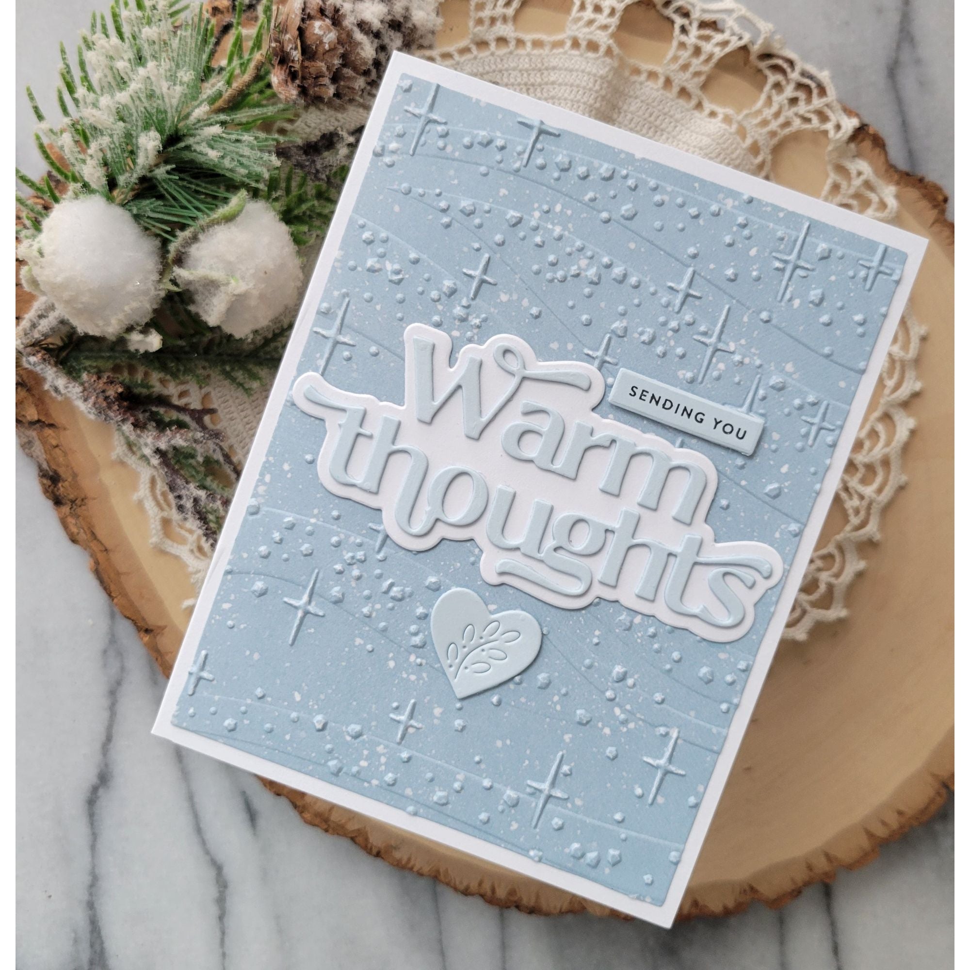 Simon Says Stamp Embossing Folder Snow and Stars sf556 Heart to Heart