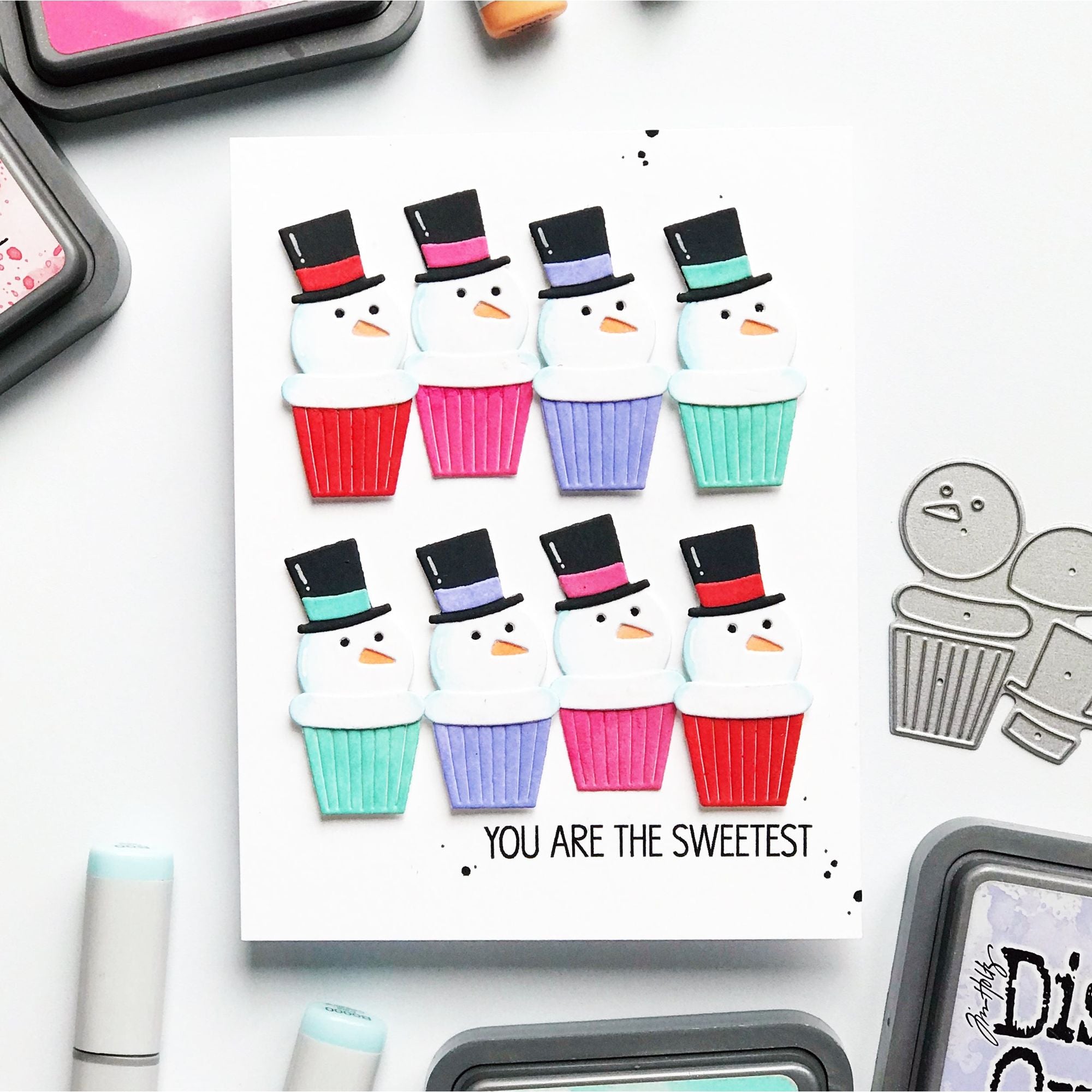 Simon Says Stamp Snowman Cupcake Wafer Dies s957 Festive Fun Holiday Card | color-code:ALT02