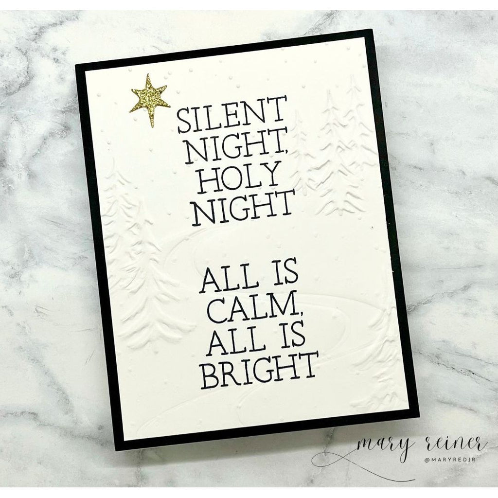Simon Says Stamp Embossing Folder Snowy Hillside sf558 And Everything Nice Christmas Card