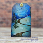 Simon Says Stamp Embossing Folder Snowy Hillside sf558 And Everything Nice Christmas Tag