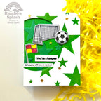 Rainbow Splash Stamps and Dies Soccer rs40set Love Card
