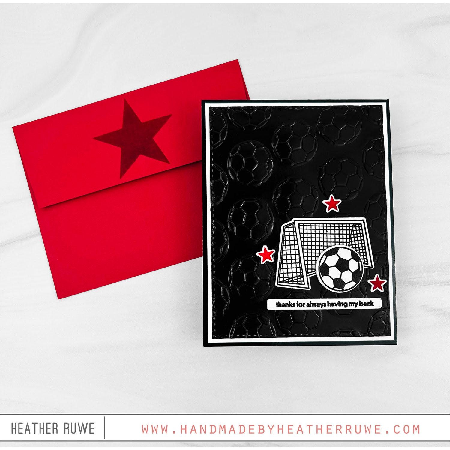 Rainbow Splash Stamps and Dies Soccer rs40set Thanks Card | color-code:ALT02