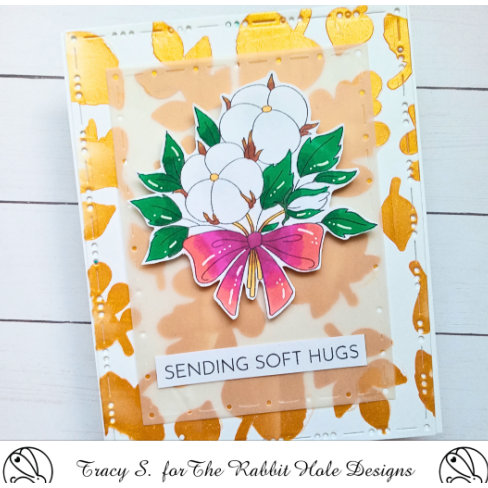 The Rabbit Hole Designs Soft Hugs Cotton Flower Clear Stamps TRH-216 orange