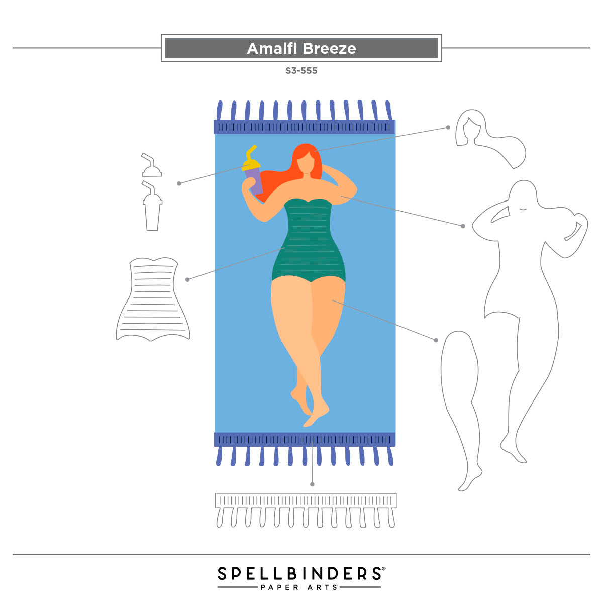 Spellbinders Amalfi Breeze Etched Dies s3-555 guide
