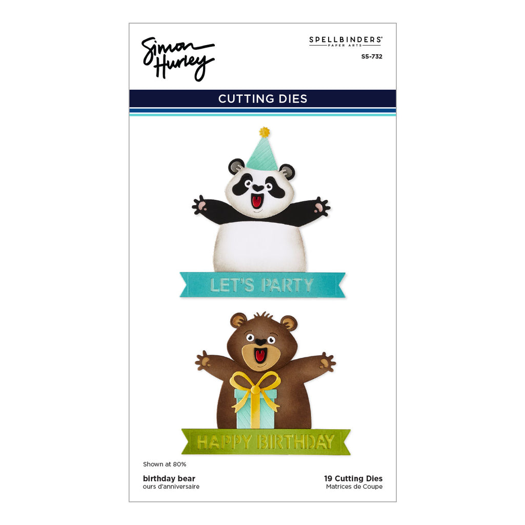 Spellbinders Birthday Bear Etched Dies s5-732
