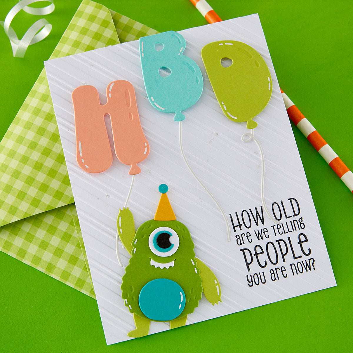 Spellbinders Birthday Laughs Sentiments Clear Stamp Set stp-264 HBD