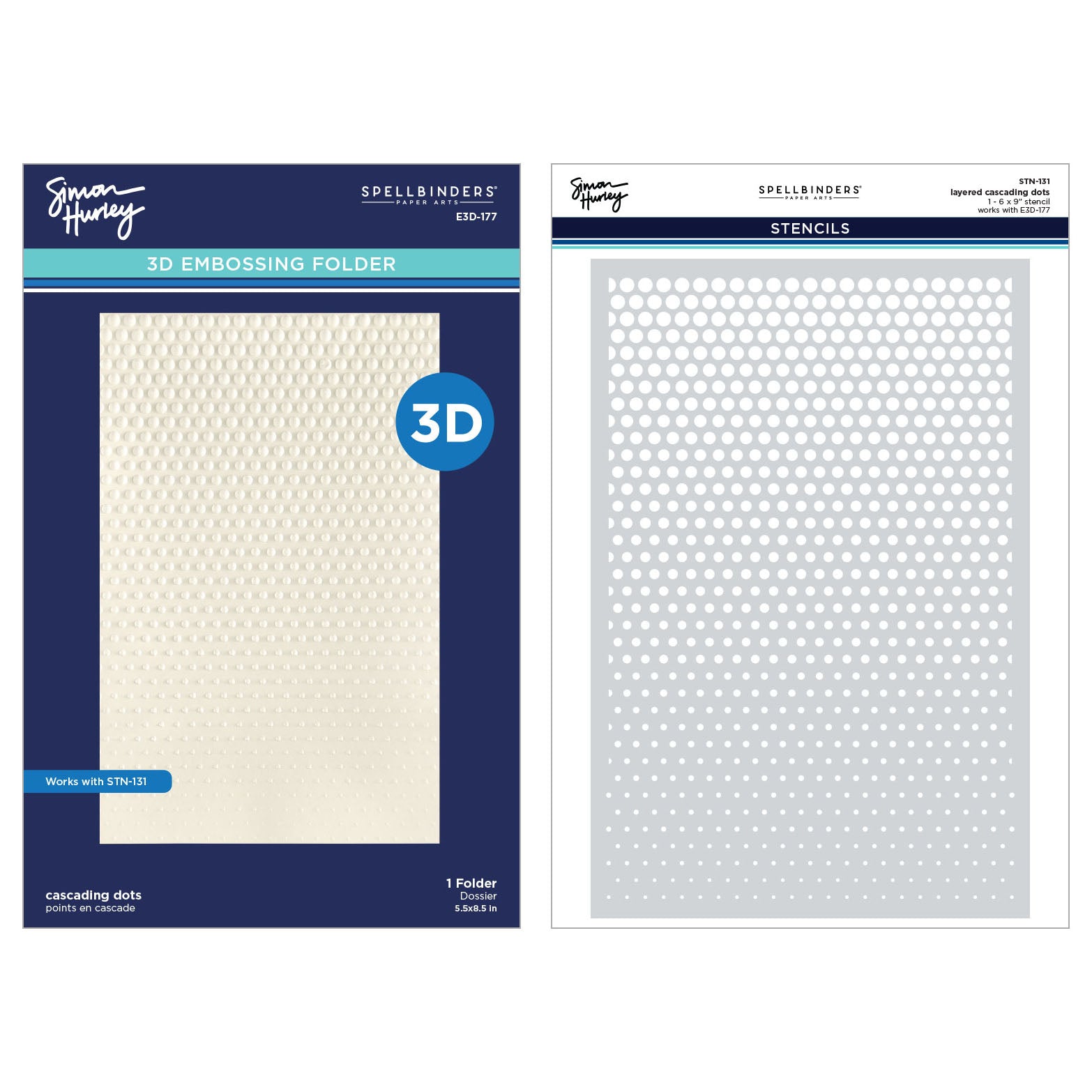 Spellbinders Cascading Dots 3D Embossing Folder and Stencil Bundle