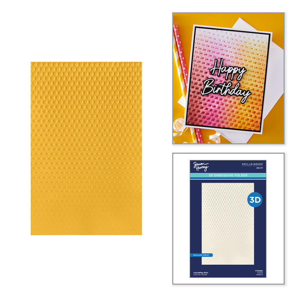 Spellbinders Cascading Dots 3D Embossing Folder e3d-177