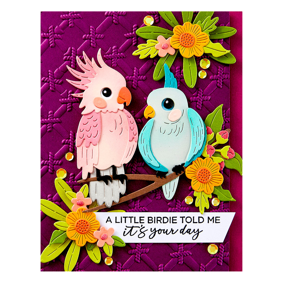 Spellbinders Cheerful Chirps Stamp, Folder and Die Bundle birds your day