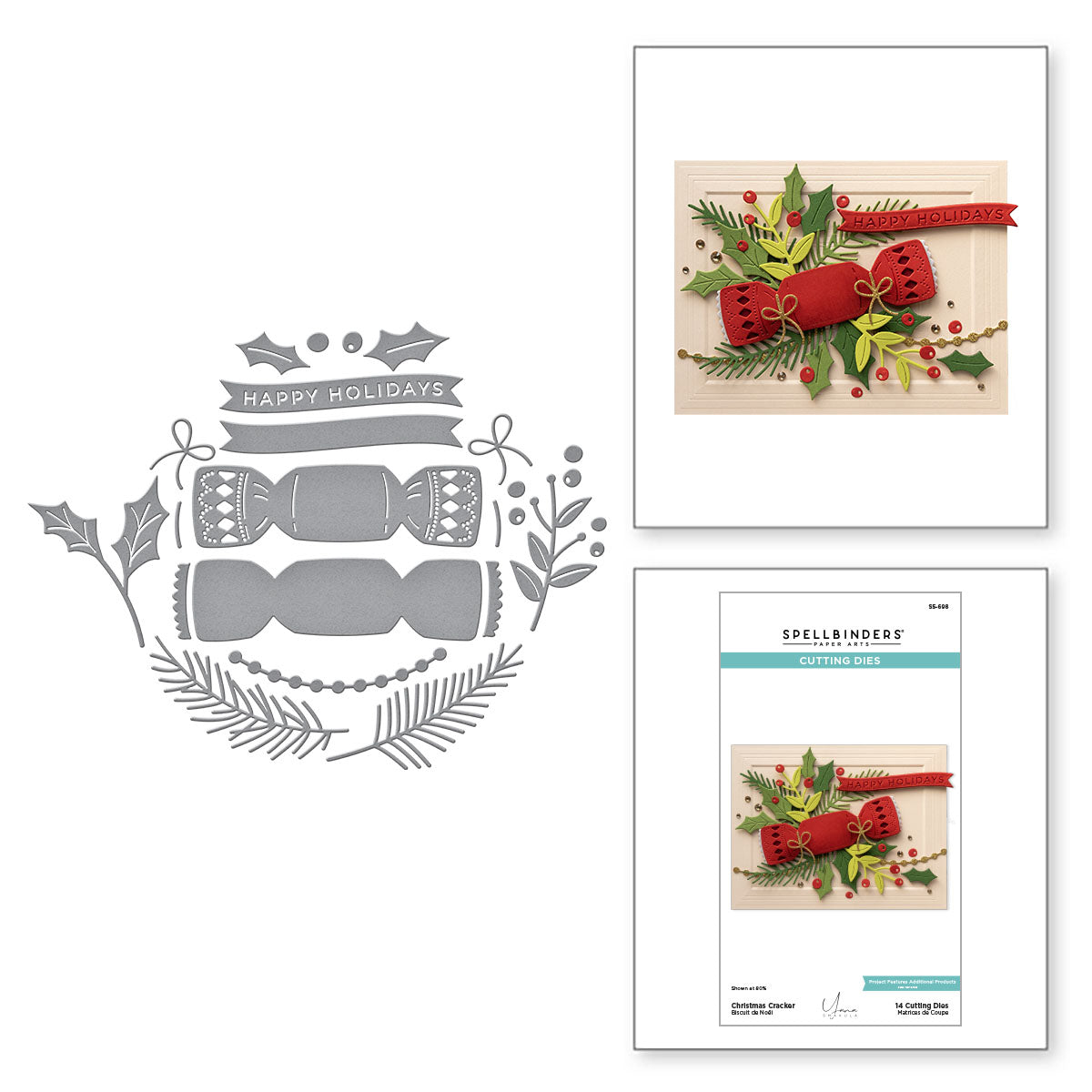 Spellbinders Christmas Cracker Etched Dies s5-698