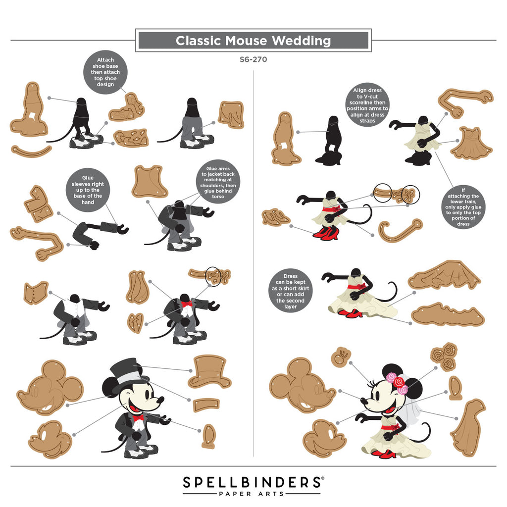 Spellbinders Classic Mouse Wedding Die Bundle mice assembly
