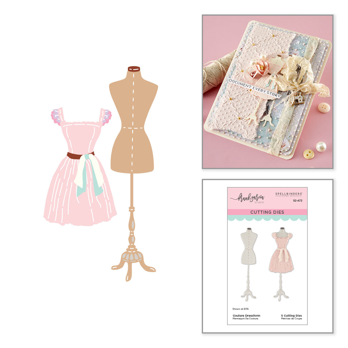 Spellbinders Couture Dressform Etched Dies s2-472