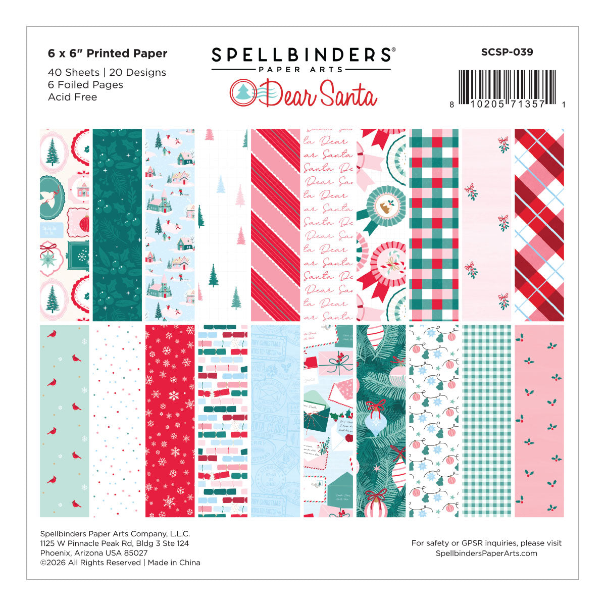 Spellbinders Dear Santa 6x6 Paper Pack scsp-039