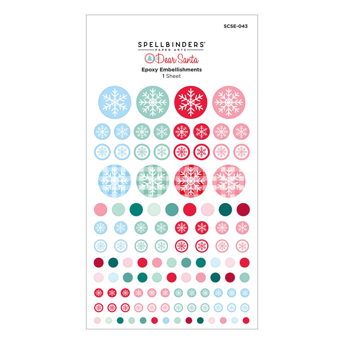 Spellbinders Dear Santa Epoxy Embellishments scse-043