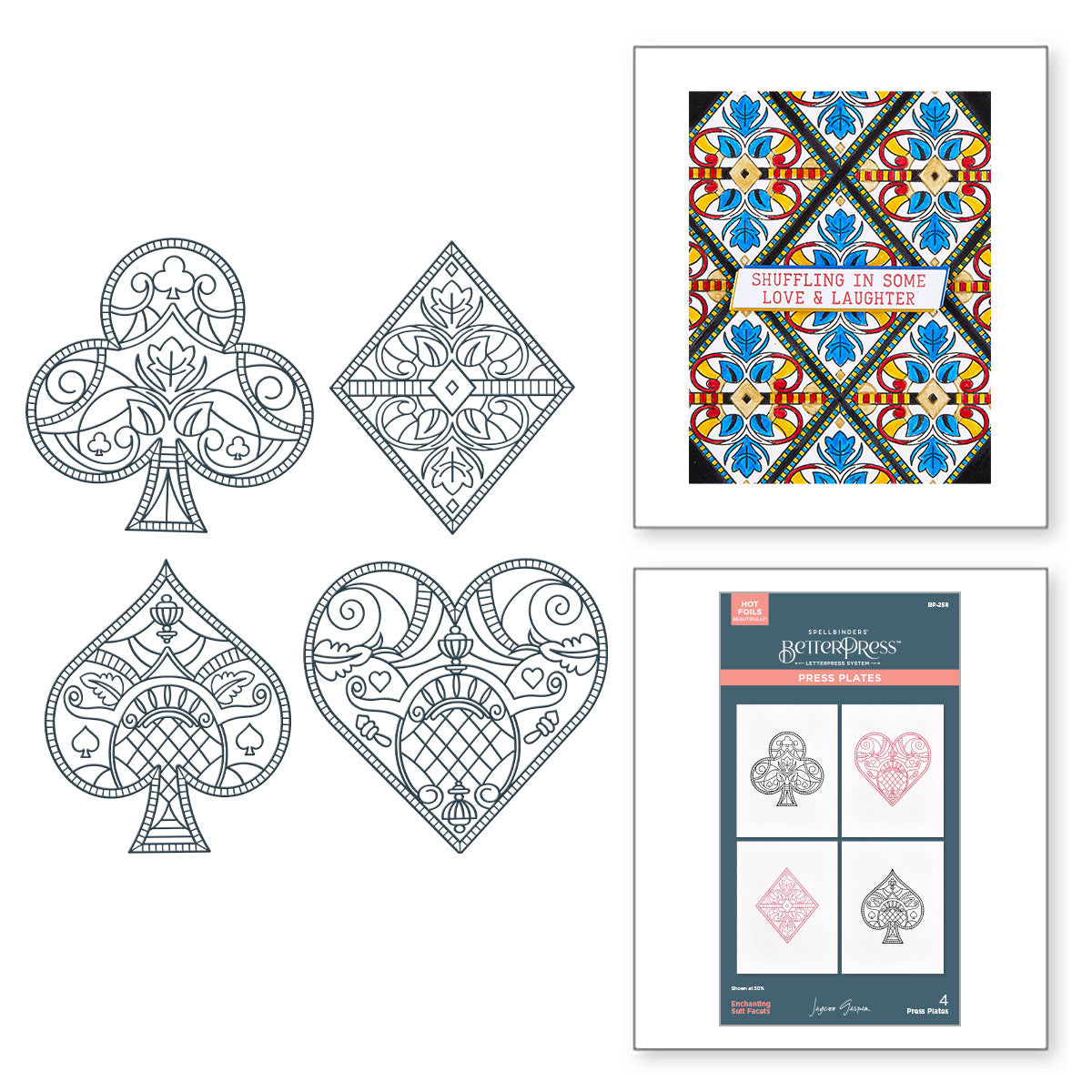 Spellbinders Enchanting Suit Facets Press Plates bp-258