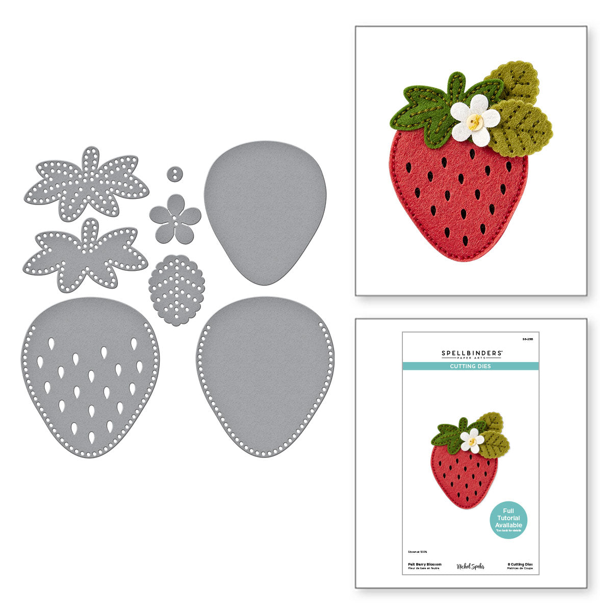 Spellbinders Felt Berry Blossom Etched Dies s6-256