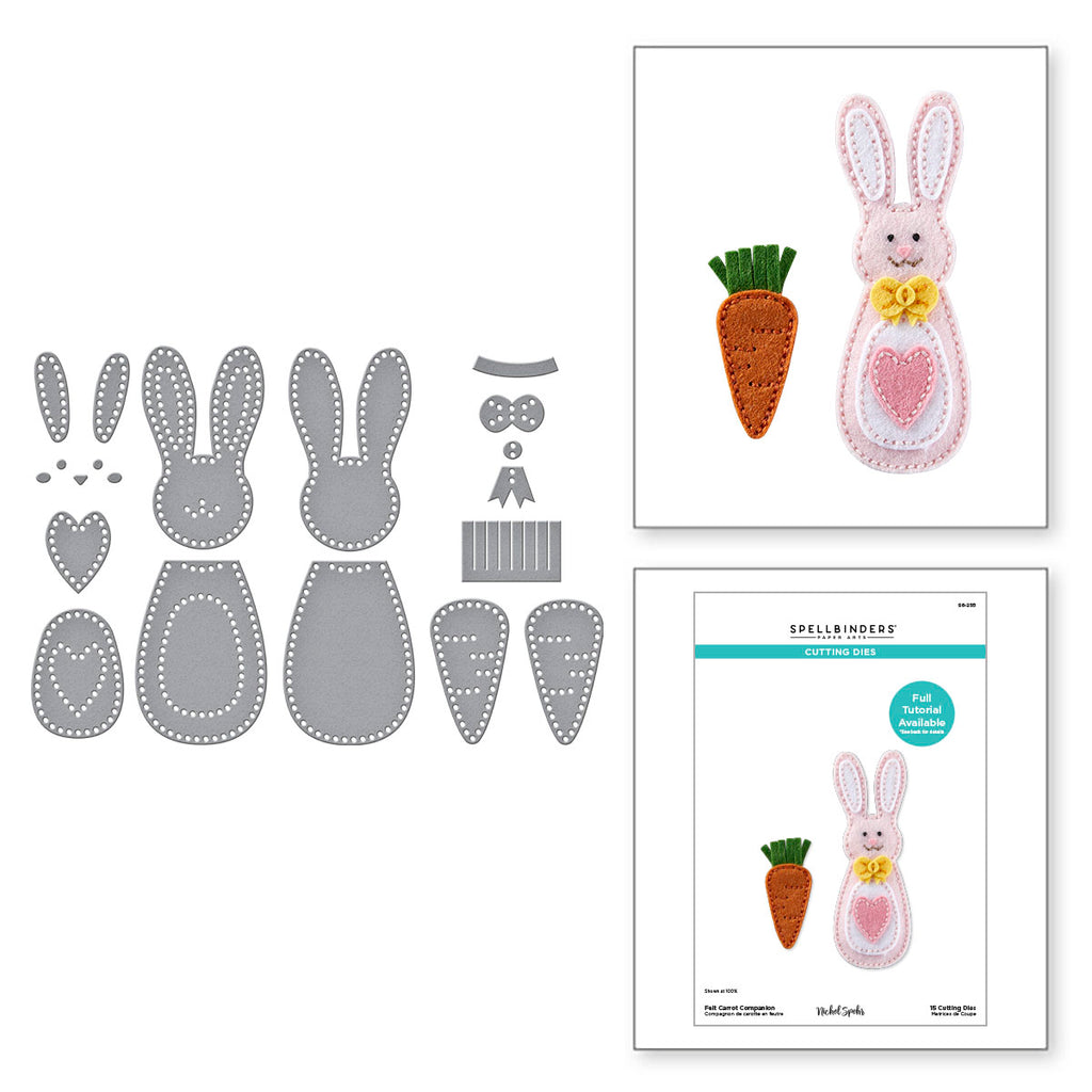 Spellbinders Felt Carrot Companion Etched Dies s6-255