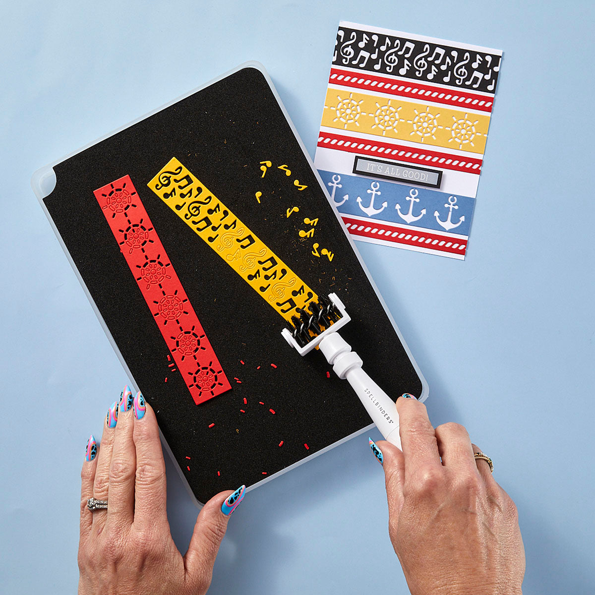 Spellbinders Foam Mat, Large Craft Stax and Tool Bundle brush