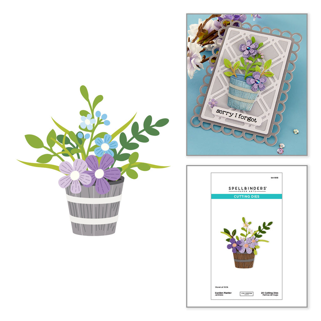 Spellbinders Garden Planter Etched Dies s4-1515