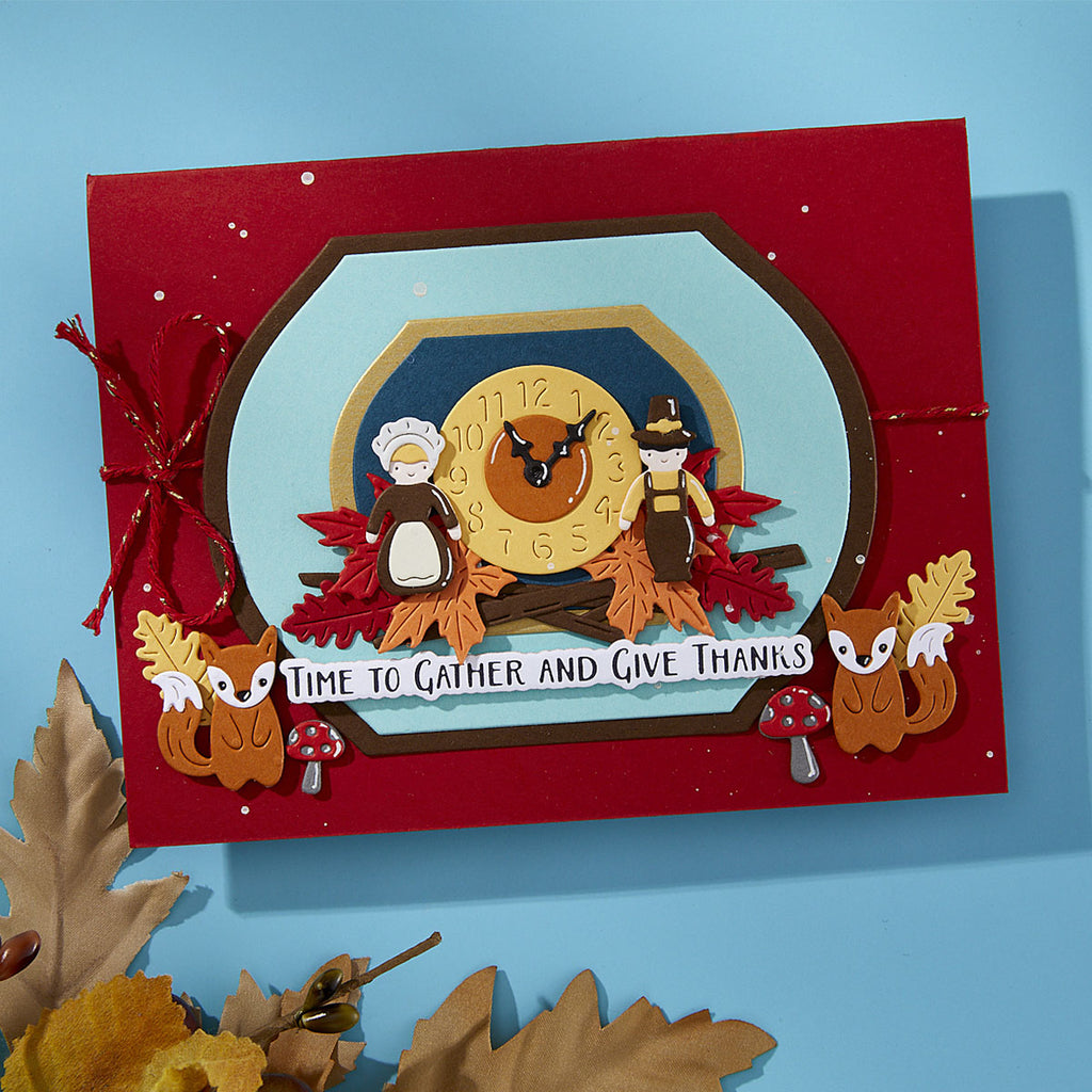 Spellbinders Harvest Time Etched Dies s4-1473 clock