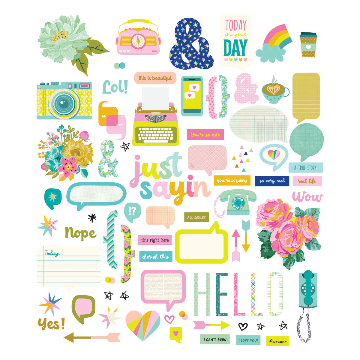 Spellbinders Just Sayin Chipboard Die Cuts scse-012
