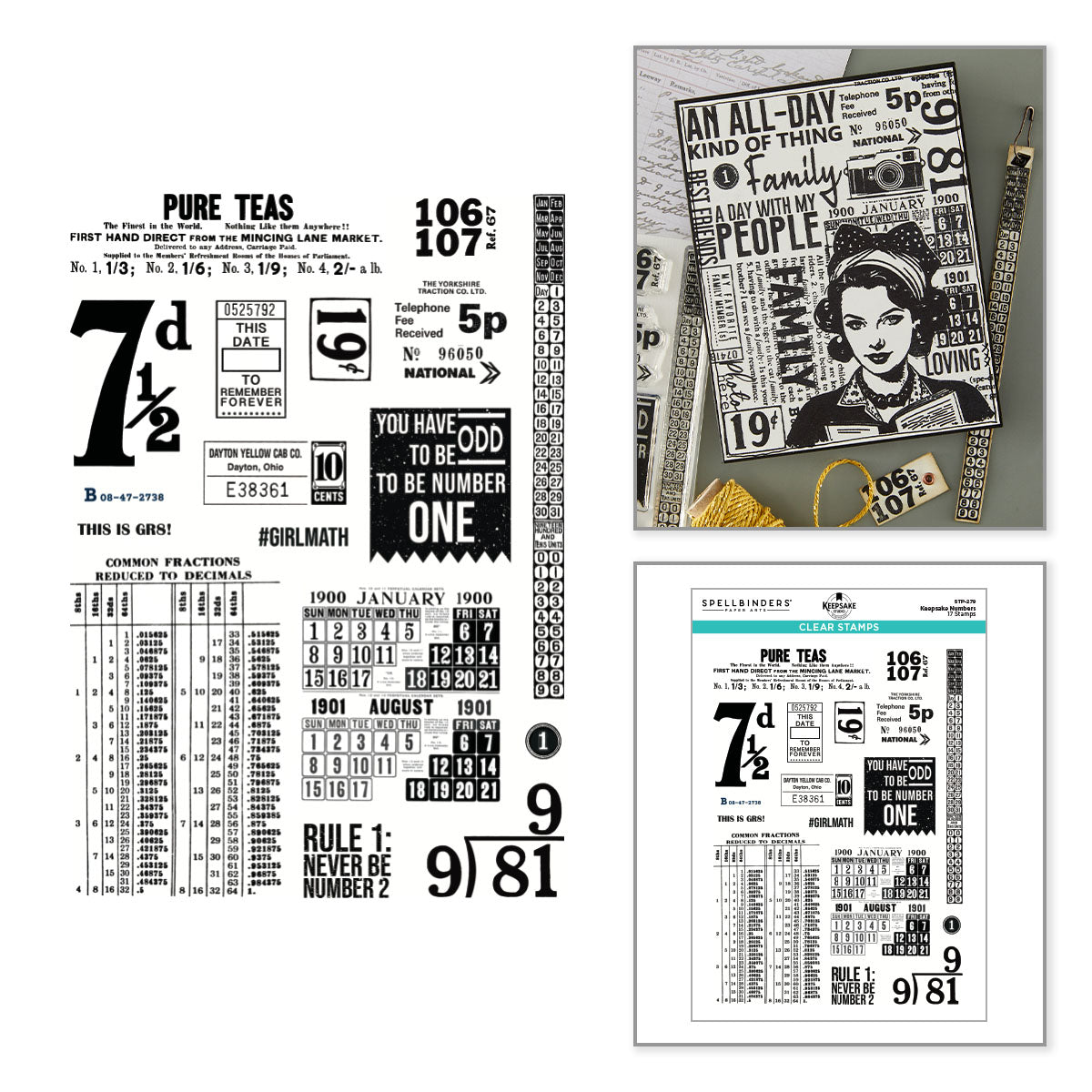 Spellbinders Keepsake Numbers Clear Stamp Set stp-279