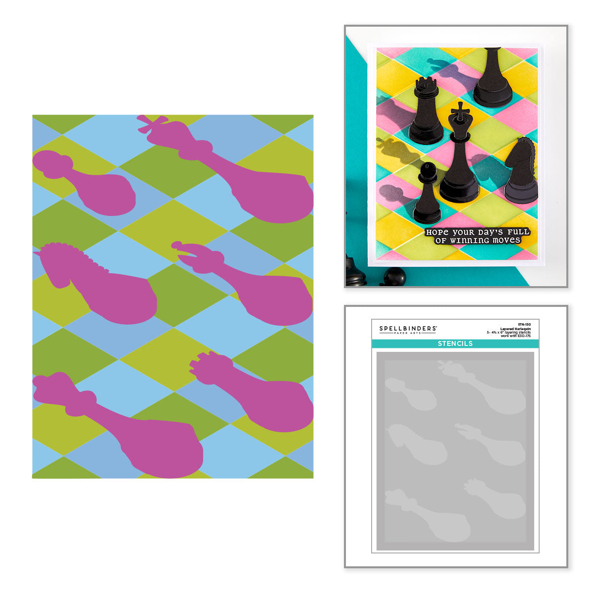 Spellbinders Layered Harlequin Stencils stn-130