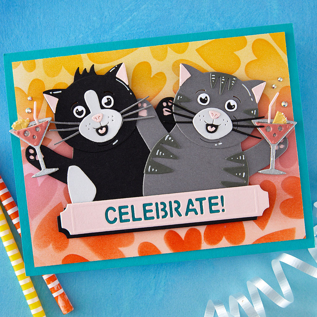 Spellbinders Layered Puffy Hearts Stencil stn-118 celebrate