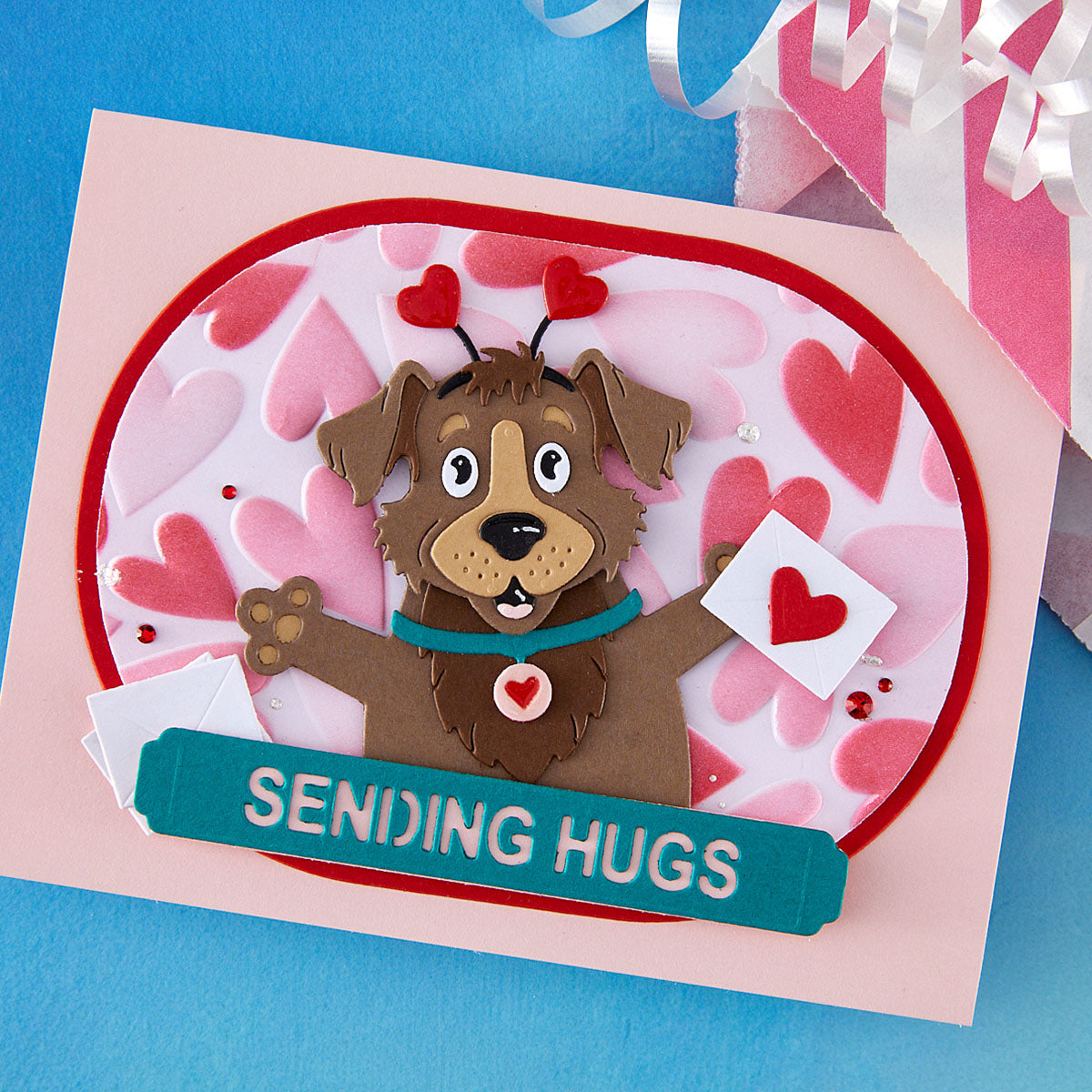 Spellbinders Layered Puffy Hearts Stencil stn-118 dog