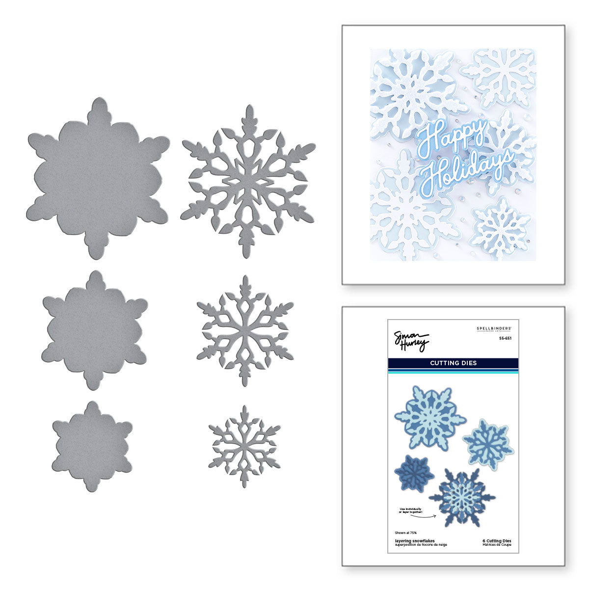 Spellbinders Layering Snowflakes Etched Dies s5-651