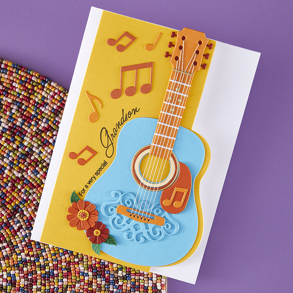 Spellbinders Majestic Guitar Etched Dies s6-254 grandson