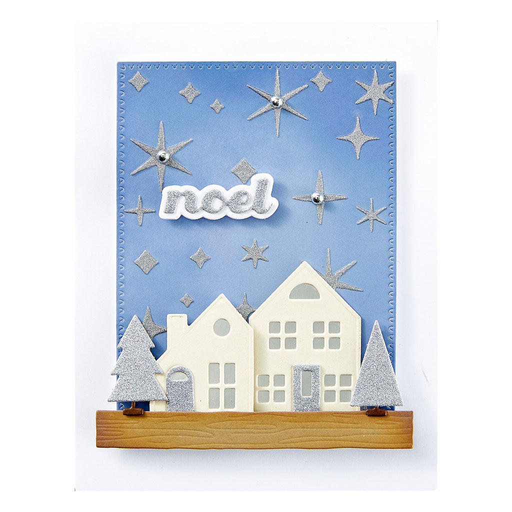 Spellbinders Mantle Village Etched Dies s4-1395 noel