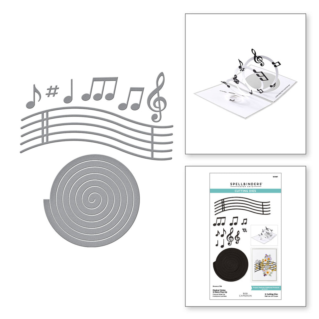 Spellbinders Musical Notes and Stave Pop-Up Etched Dies s5-687
