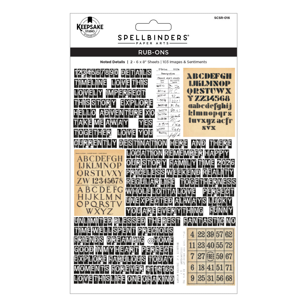 Spellbinders Noted Details Rub Ons scsr-016