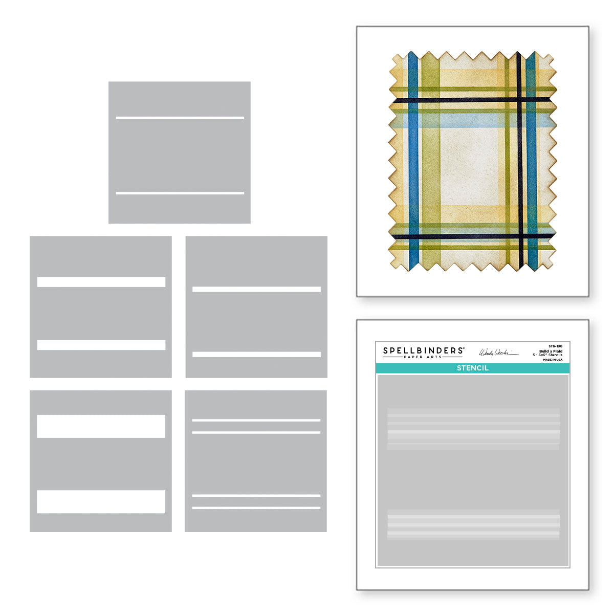 Spellbinders Plaid Builder Layered Stencils stn-100