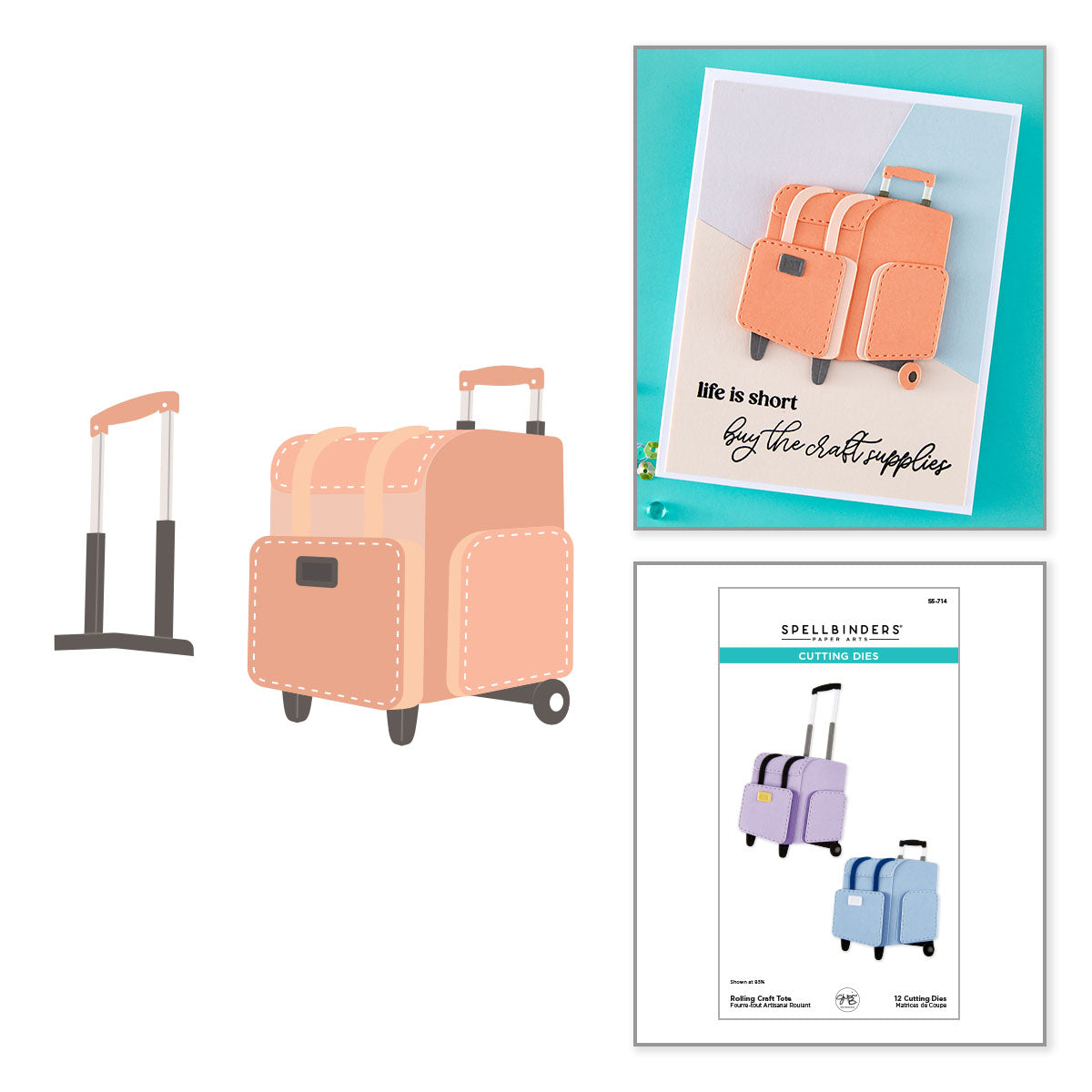 Spellbinders Rolling Craft Tote Etched Dies s5-714