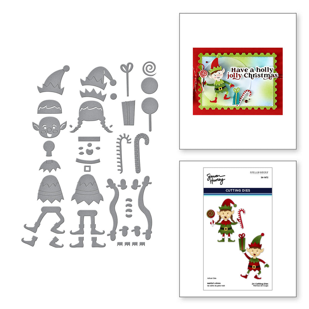 Spellbinders Santa's Elves Etched Dies s4-1472