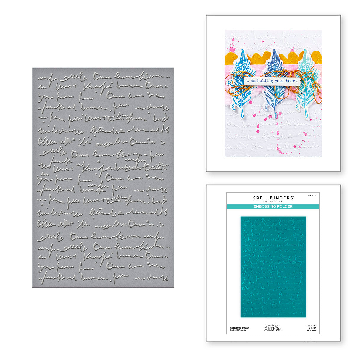 Spellbinders Scribbled Letter Embossing Folder ses-065